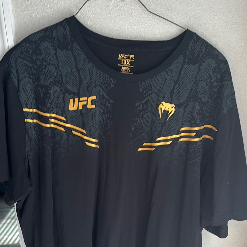 UFC Black Tee with Gold Accents